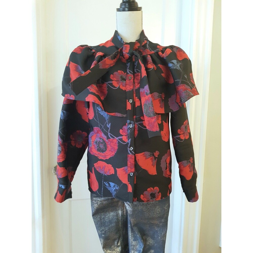 OSMAN Cinda floral-brocade shirt / jacket, UK 6, US 2 (fits large)